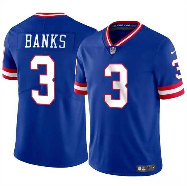 Men & Women & Youth New York Giants #3 Deonte Banks Royal Throwback Vapor Untouchable Limited Football Stitched Jersey->new york giants->NFL Jersey